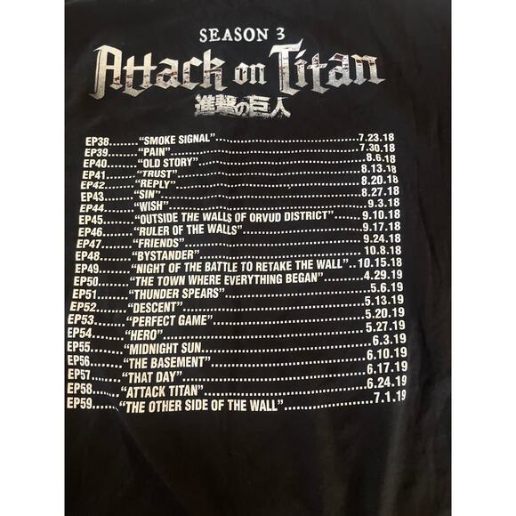 Ripple Junction Anime Attack on Titan Season 3 Large New Shirt - Picture 5 of 6